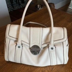 Michael Kors white leather handbag